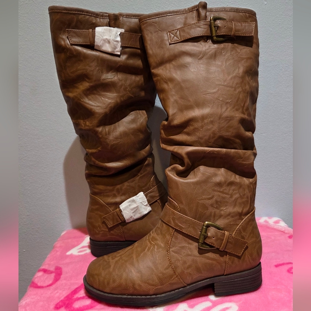 Journee Collection Women's Stormy Stacked Heel Riding Boot, Size 7.5 - Picture 3 of 10